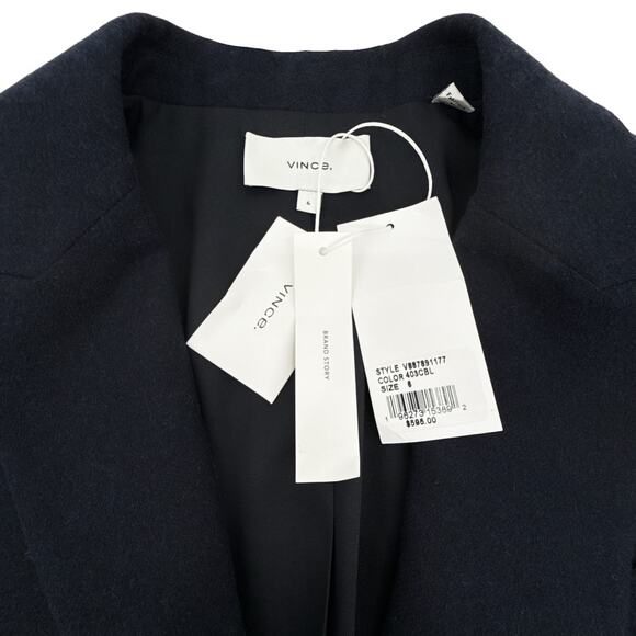 VINCE Boyfriend Blazer in Italian Wool Blend Navy 6|S - Picture 5 of 11